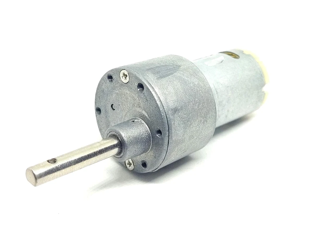 High Torque 12V 60RPM DC geared motor with metal gearbox and off-center 6mm D-shaft
